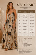 Tribal Art Maxi Dress | Earth Tone Boho Resort Sundress