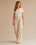 Mediterranean Sardine Cotton T-Shirt | Coastal Shell Graphic Tee