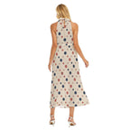 Polka Dot Halter Maxi Dress | Elegant Vacation Wedding Guest Dress