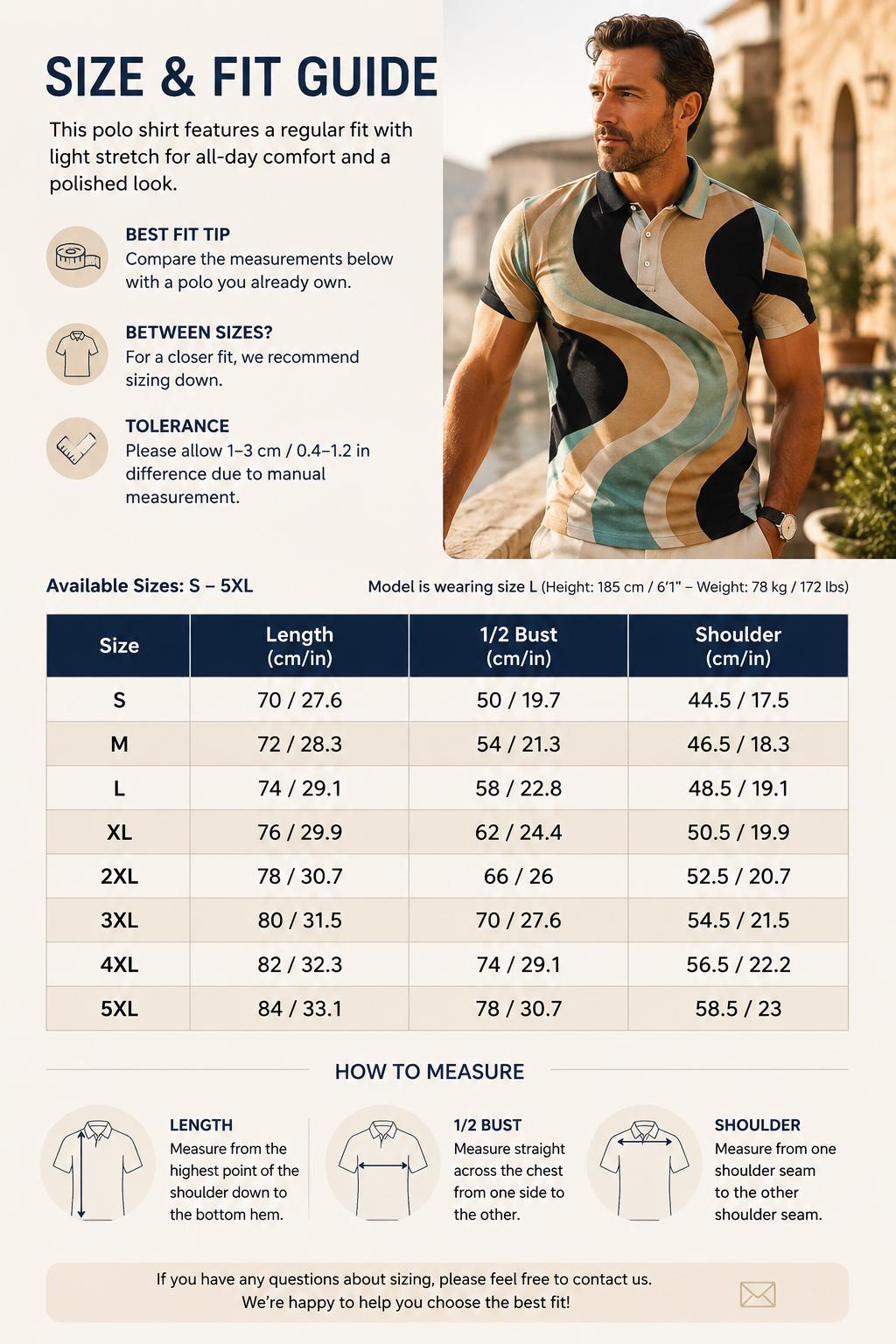 Men’s Retro Geometric Polo Shirt | Mediterranean Resort Golf Top