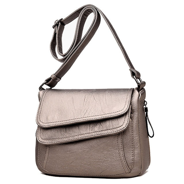 Women's genuine leather shoulder bag in six color options