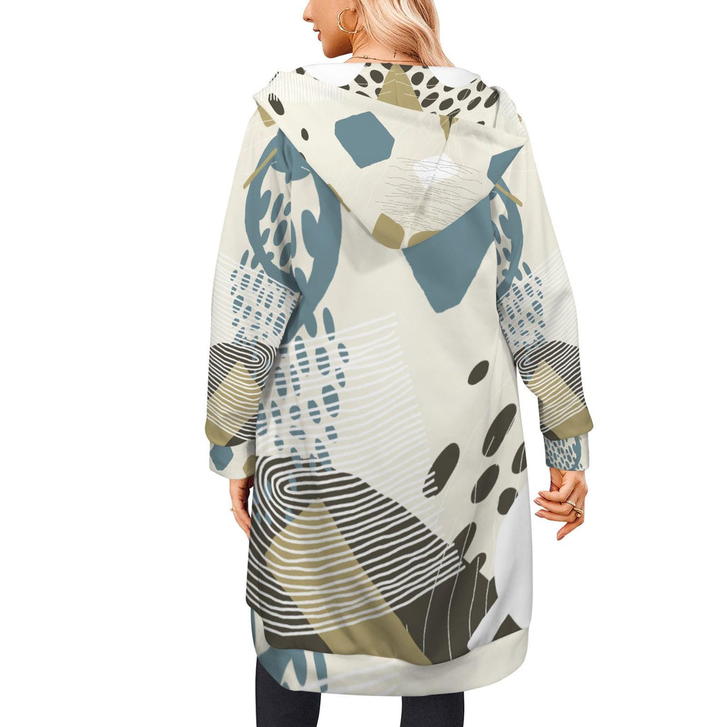 Abstract Geometric Zip Hoodie | Modern Art Streetwear