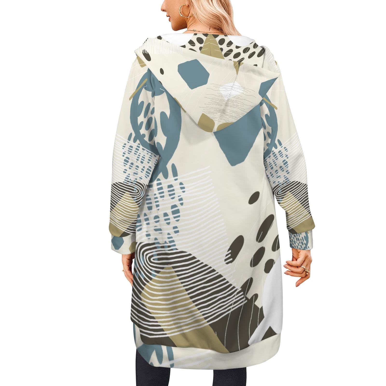 Abstract Geometric Zip Hoodie | Modern Art Streetwear