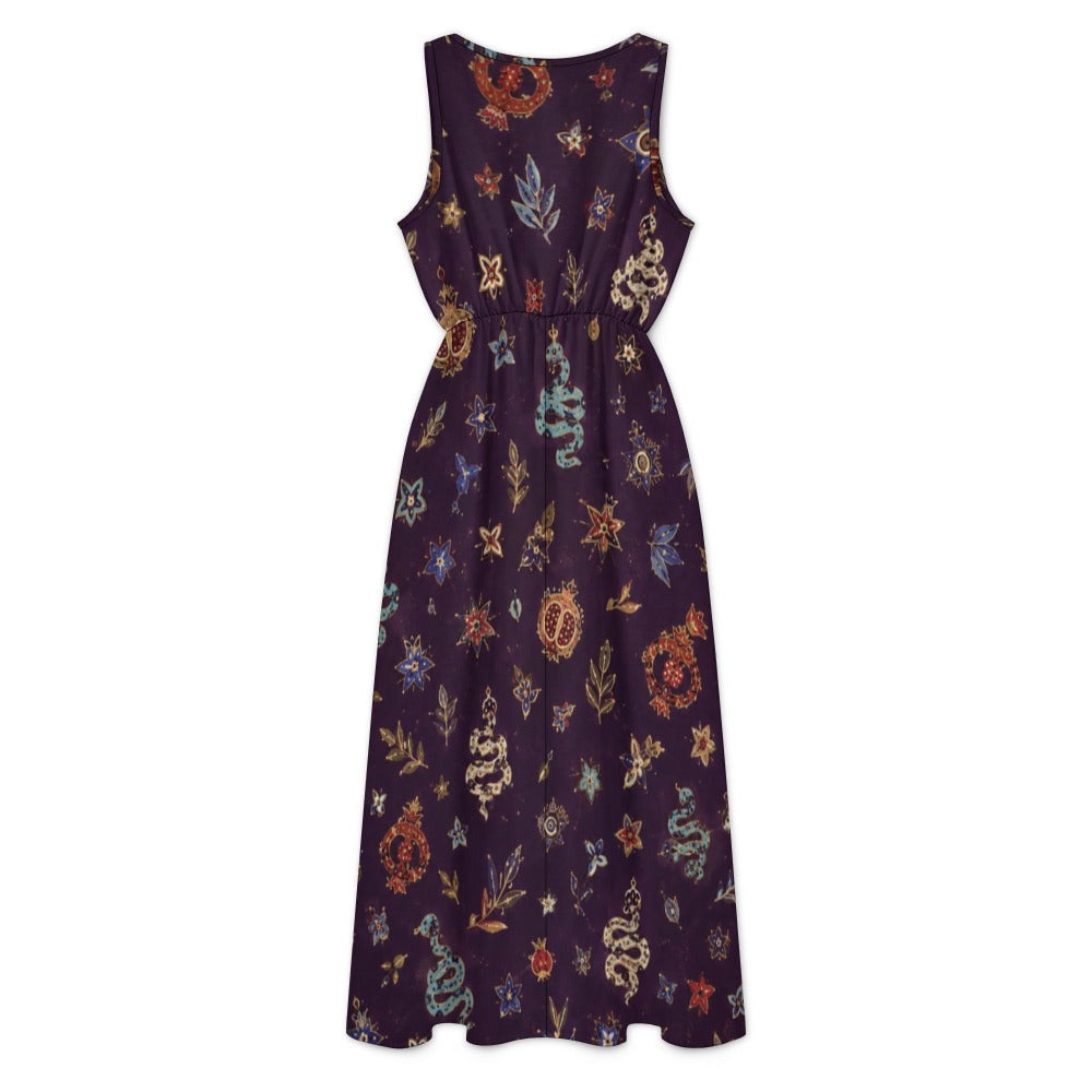 Midnight Floral Maxi Dress with Pockets | V-Neck Resort Dress