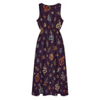 Midnight Floral Maxi Dress with Pockets | V-Neck Resort Dress