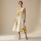 Personalized Lemon Midi Dress | Custom Name Mediterranean Summer Dress