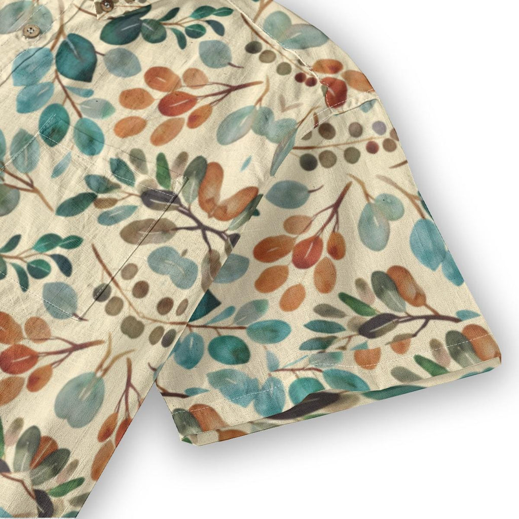 Men’s Botanical Watercolor Shirt | Coastal Summer Button-Up