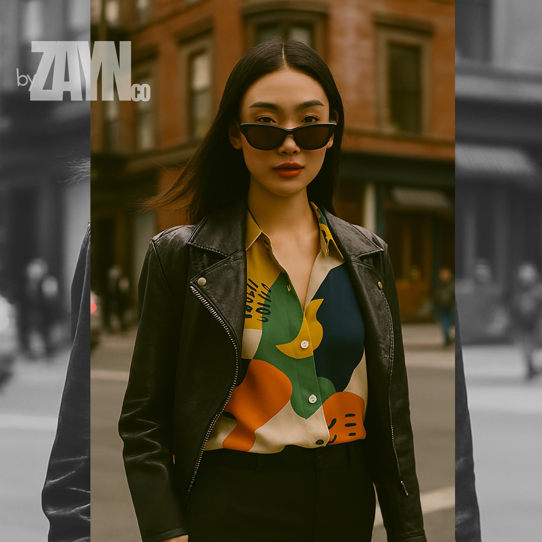 Colorful Abstract Art Shirt | Gallery-Inspired Button-Up Blouse
