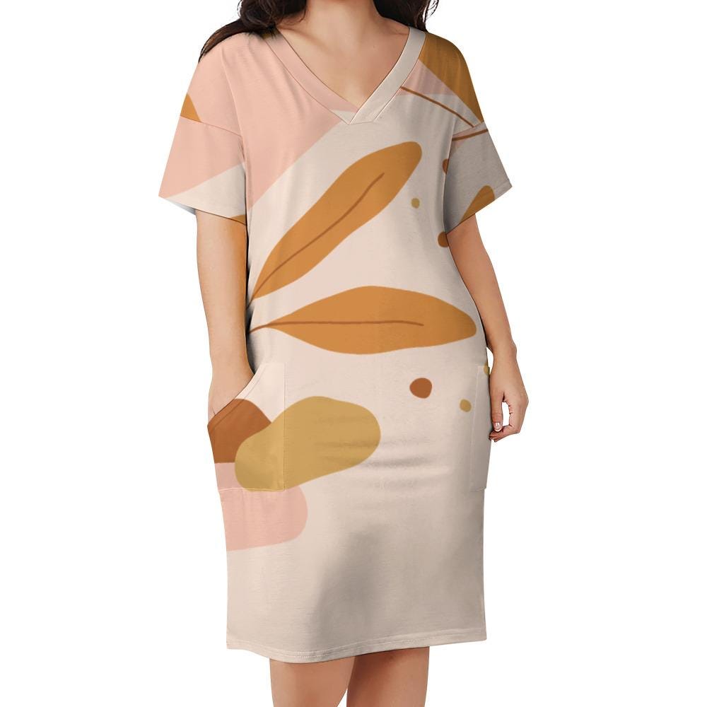 Minimalist Abstract Leaf Dress | Modern White Summer Dress
