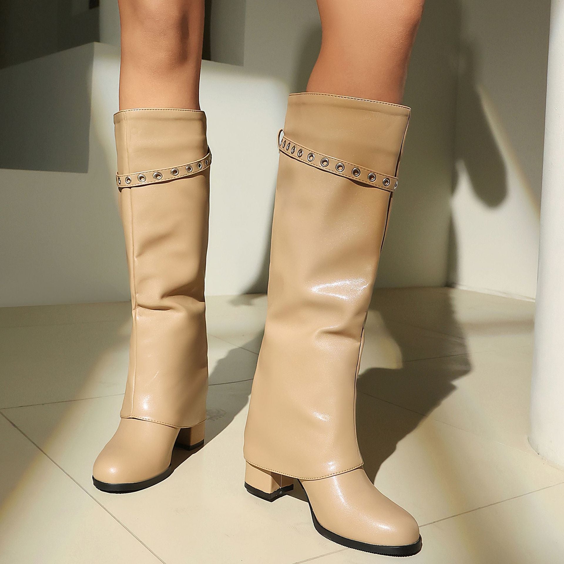Women's wide-fit combat-inspired boots