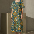 Boho Floral Midi Dress | Relaxed Vintage Summer Dress