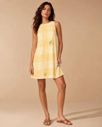 Lemon Gingham Mini Dress | Coastal Picnic Pocket Sundress