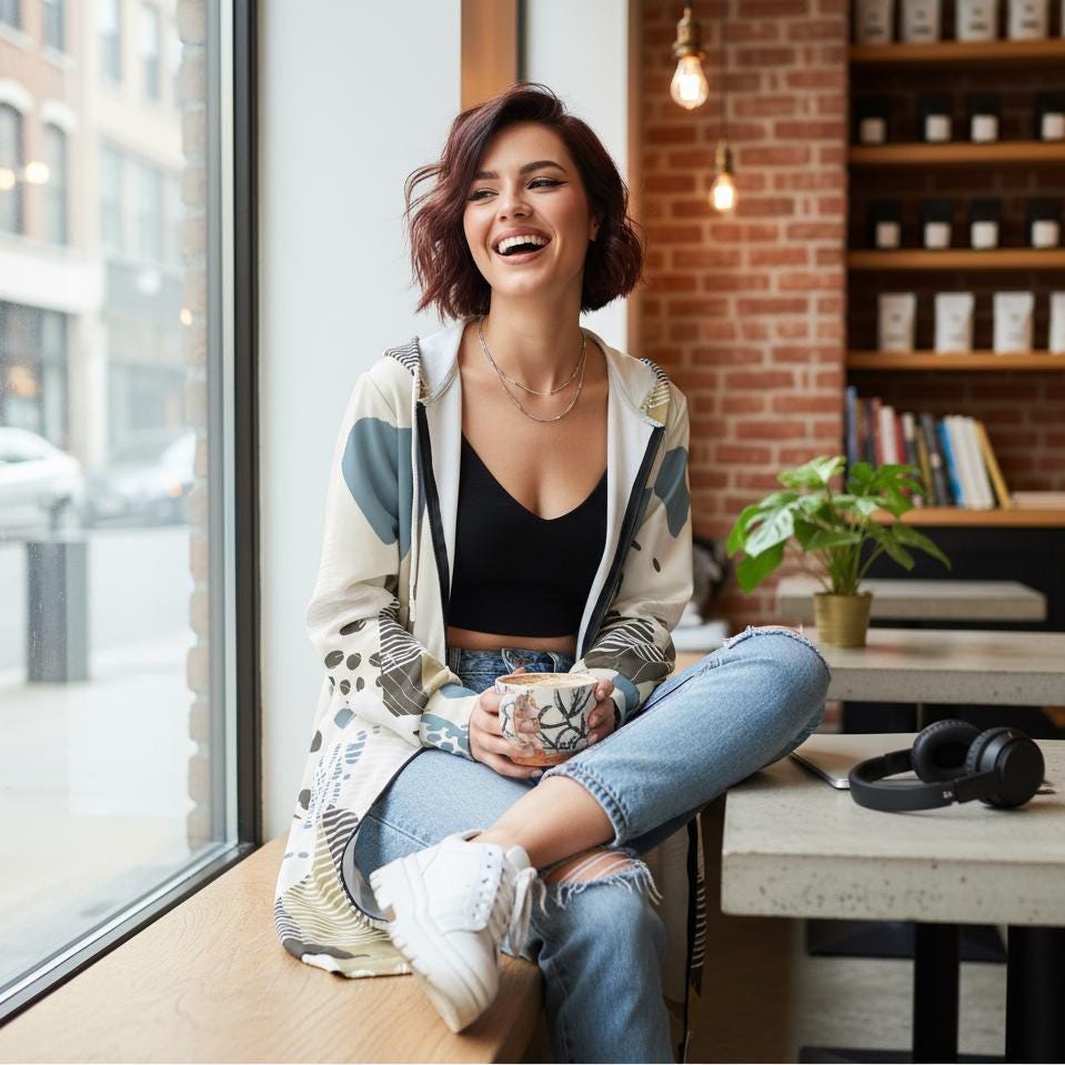 Abstract Geometric Zip Hoodie | Modern Art Streetwear