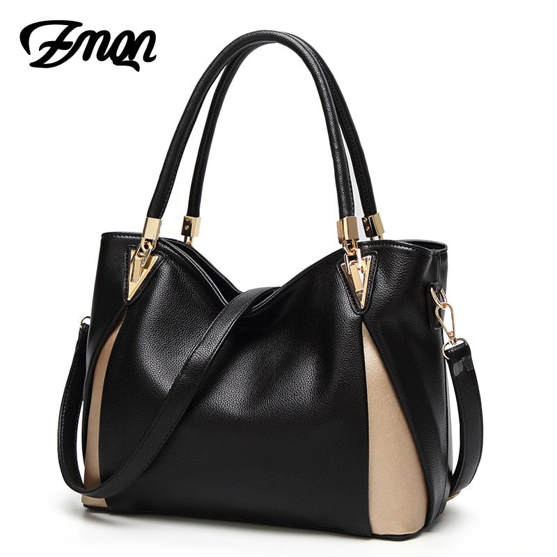 Women's PU zipper shoulder bag, approximately 31 × 13 × 25 cm