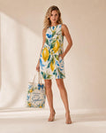Watercolor Lemon A-Line Dress | Amalfi Pocket Vacation Dress