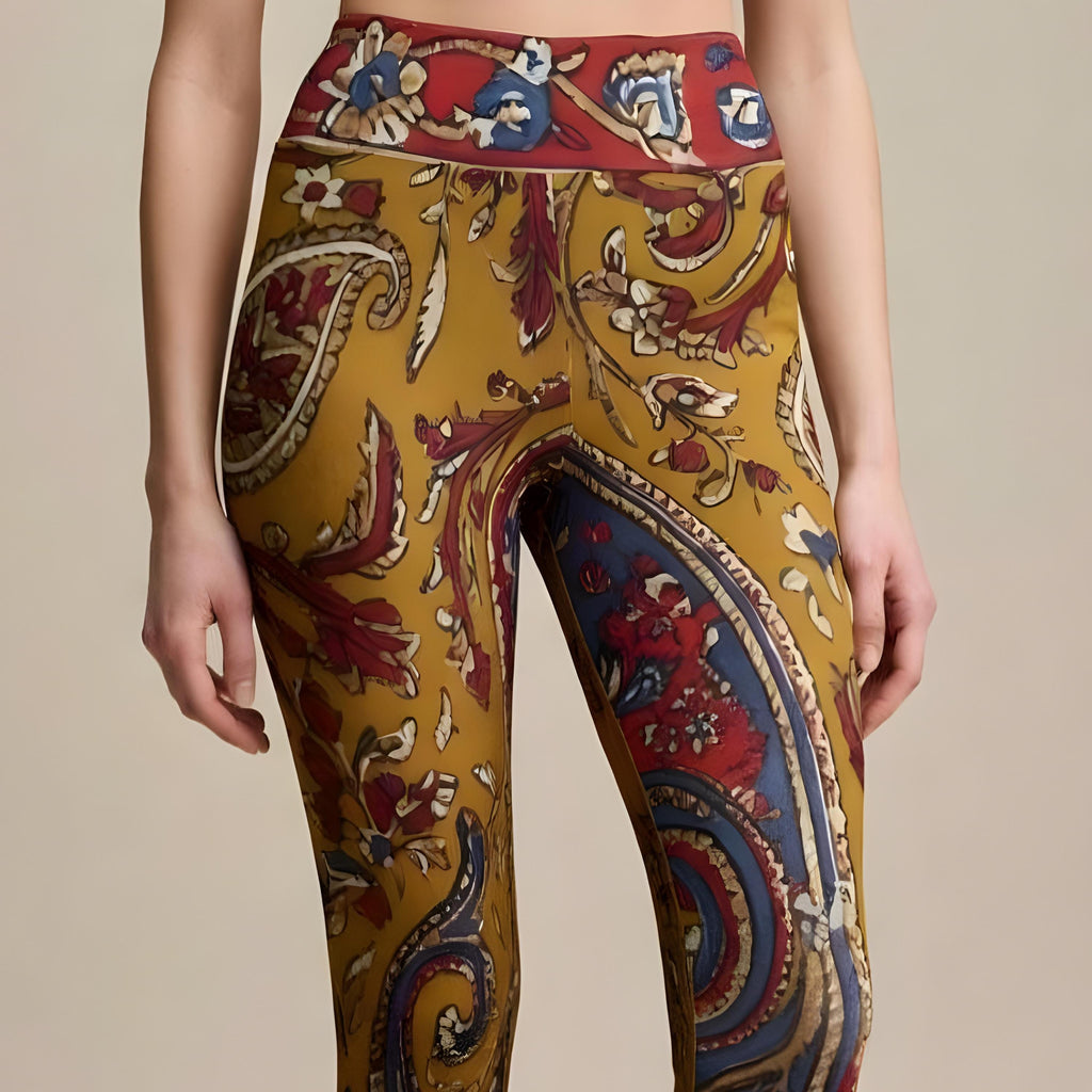 Boho Paisley Leggings | High Waist Festival Yoga Pants