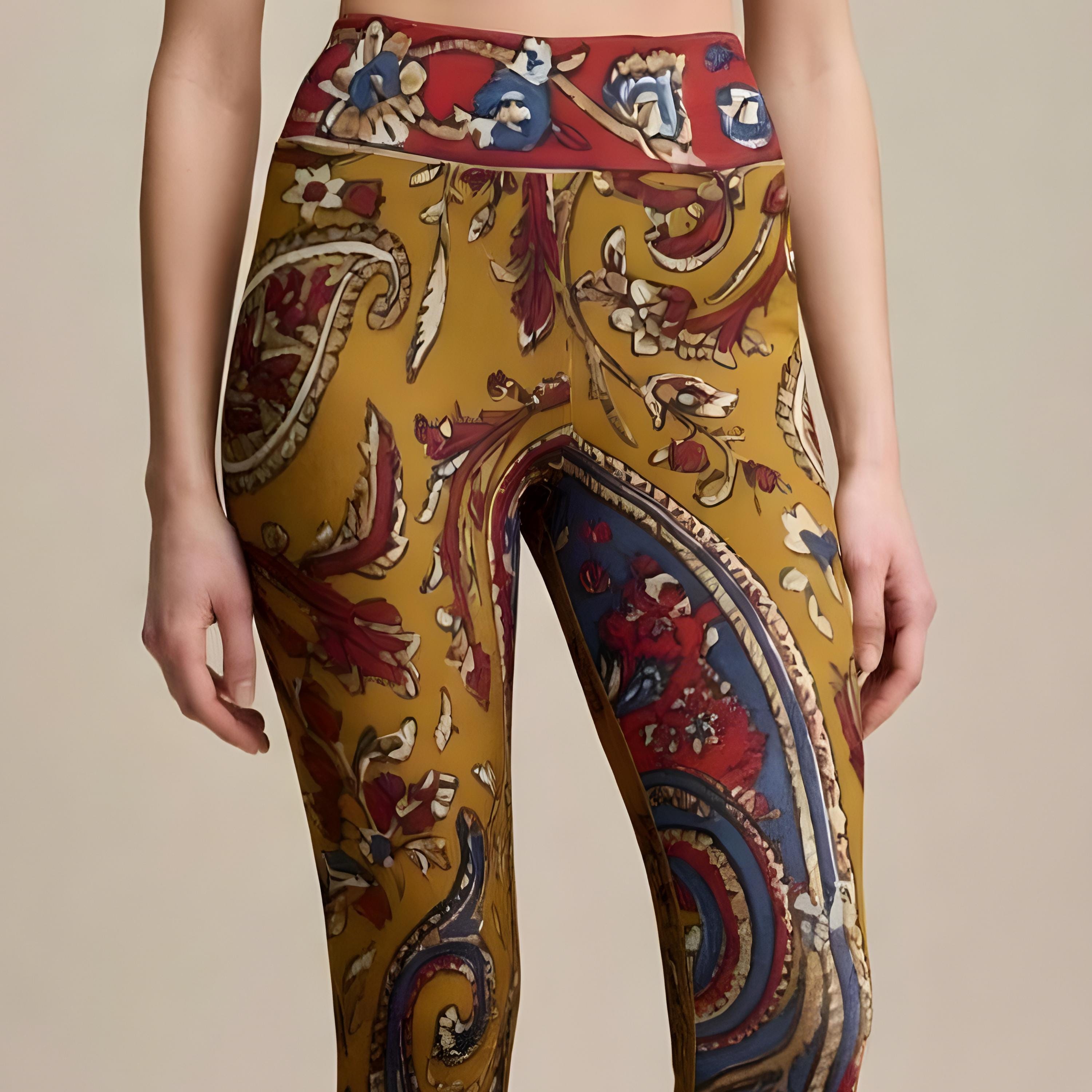 Boho Paisley Leggings | High Waist Festival Yoga Pants