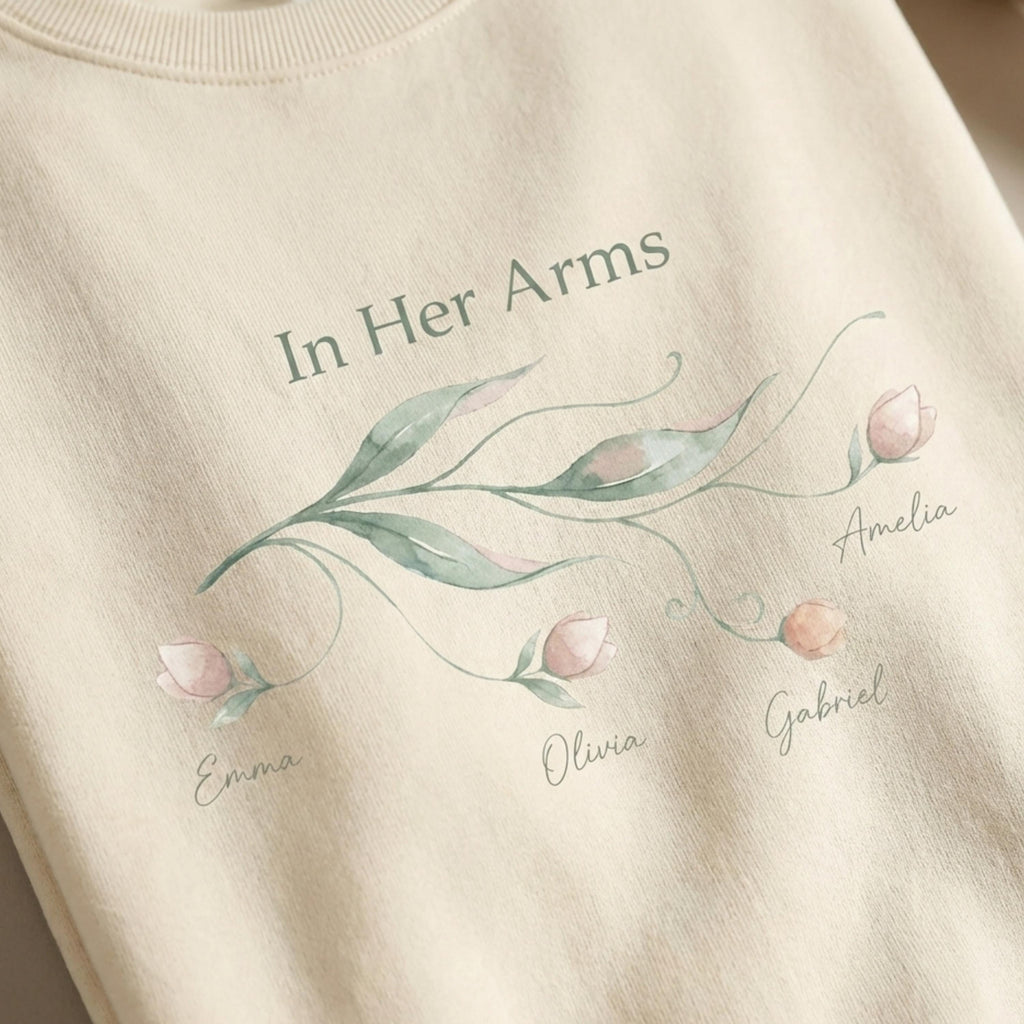 Personalized Floral Mom Sweatshirt | Custom Family Names Gift