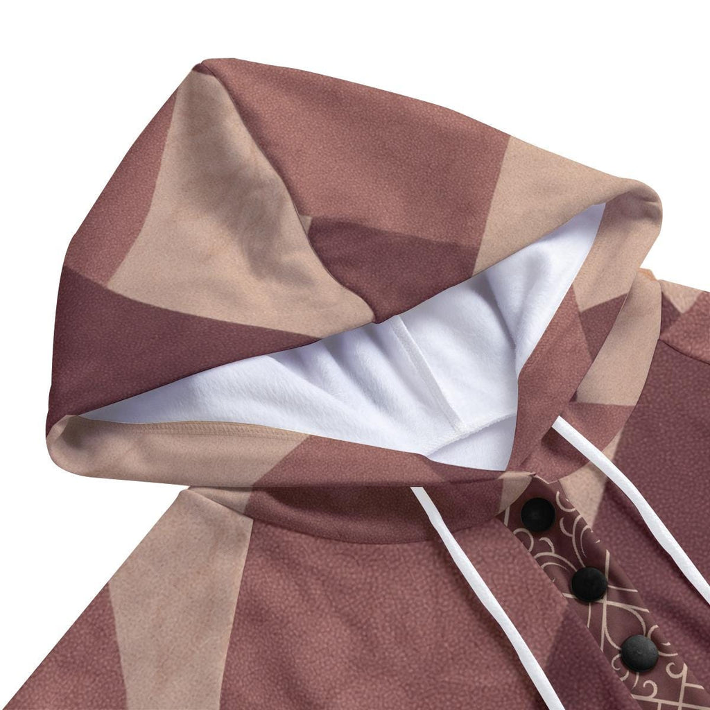 Burgundy Geometric Hoodie | Quiet Luxury Artwear Pullover