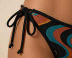Retro Wave Bikini Set | Contrast Trim Triangle Swimsuit
