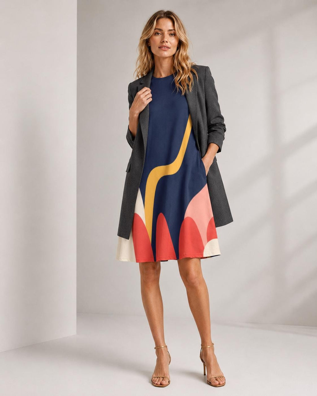 Amalfi Abstract Pocket Dress | Sleeveless Resort A-Line Dress