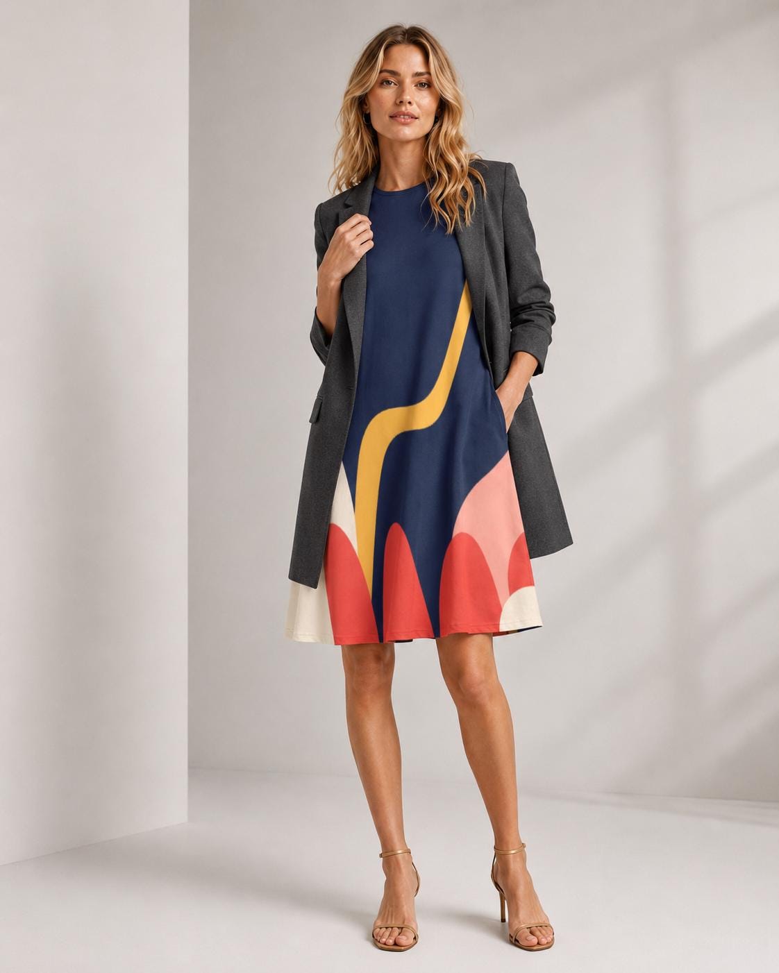 Amalfi Abstract Pocket Dress | Sleeveless Resort A-Line Dress