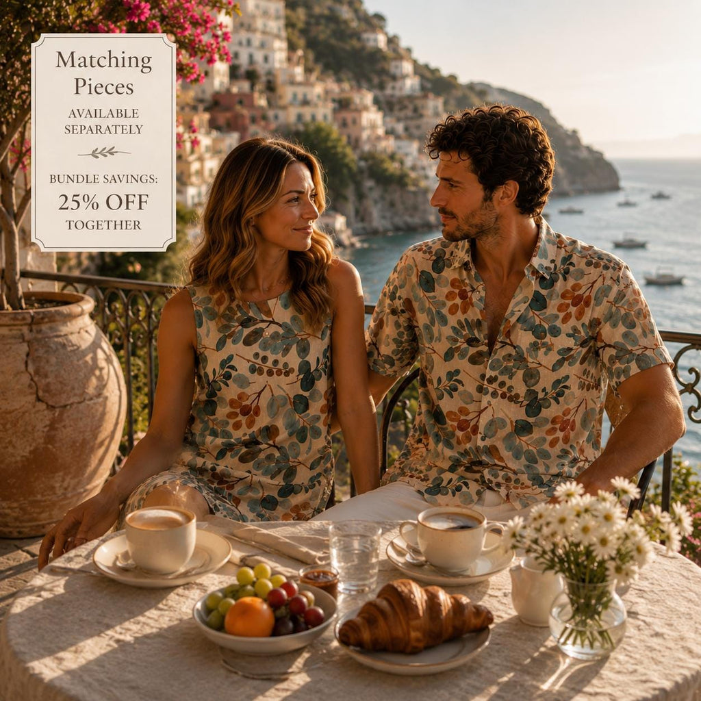 Men’s Botanical Watercolor Shirt | Coastal Summer Button-Up