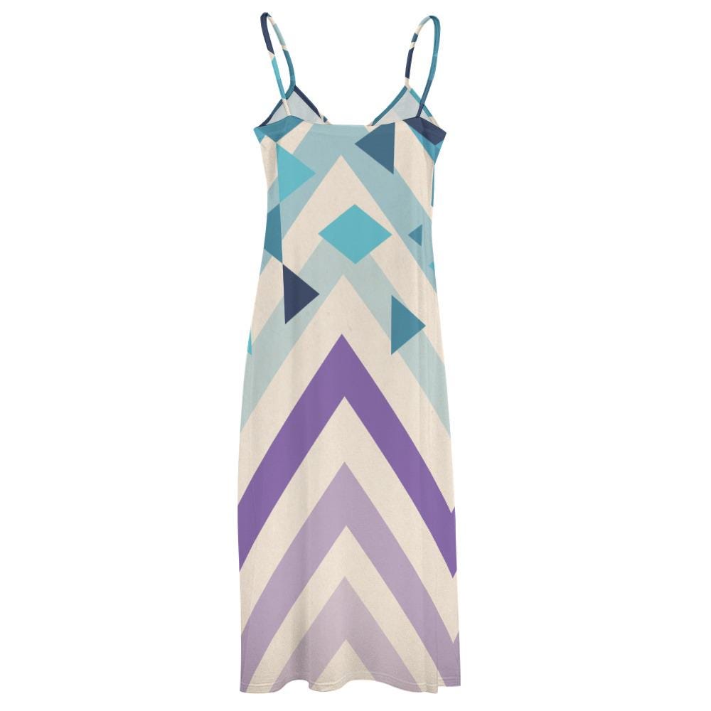Modern Geometric Maxi Dress | Boho Abstract Summer Dress