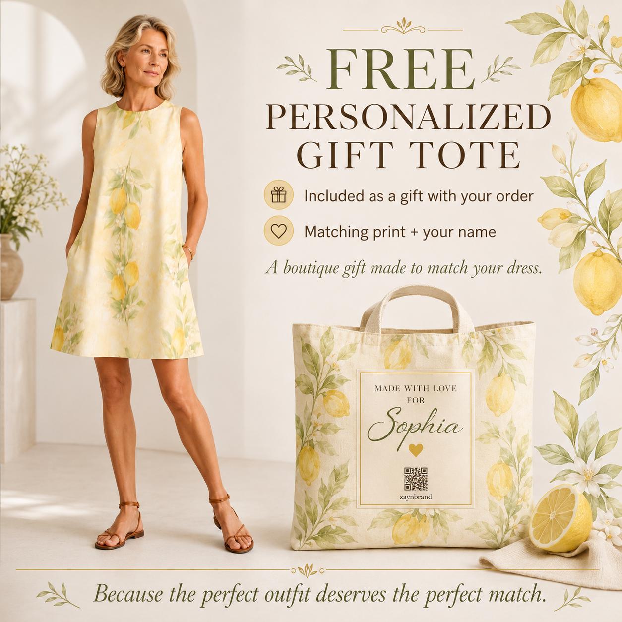 Lemon A-Line Mini Dress | Mediterranean Pocket Vacation Dress