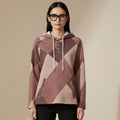 Burgundy Geometric Hoodie | Quiet Luxury Artwear Pullover
