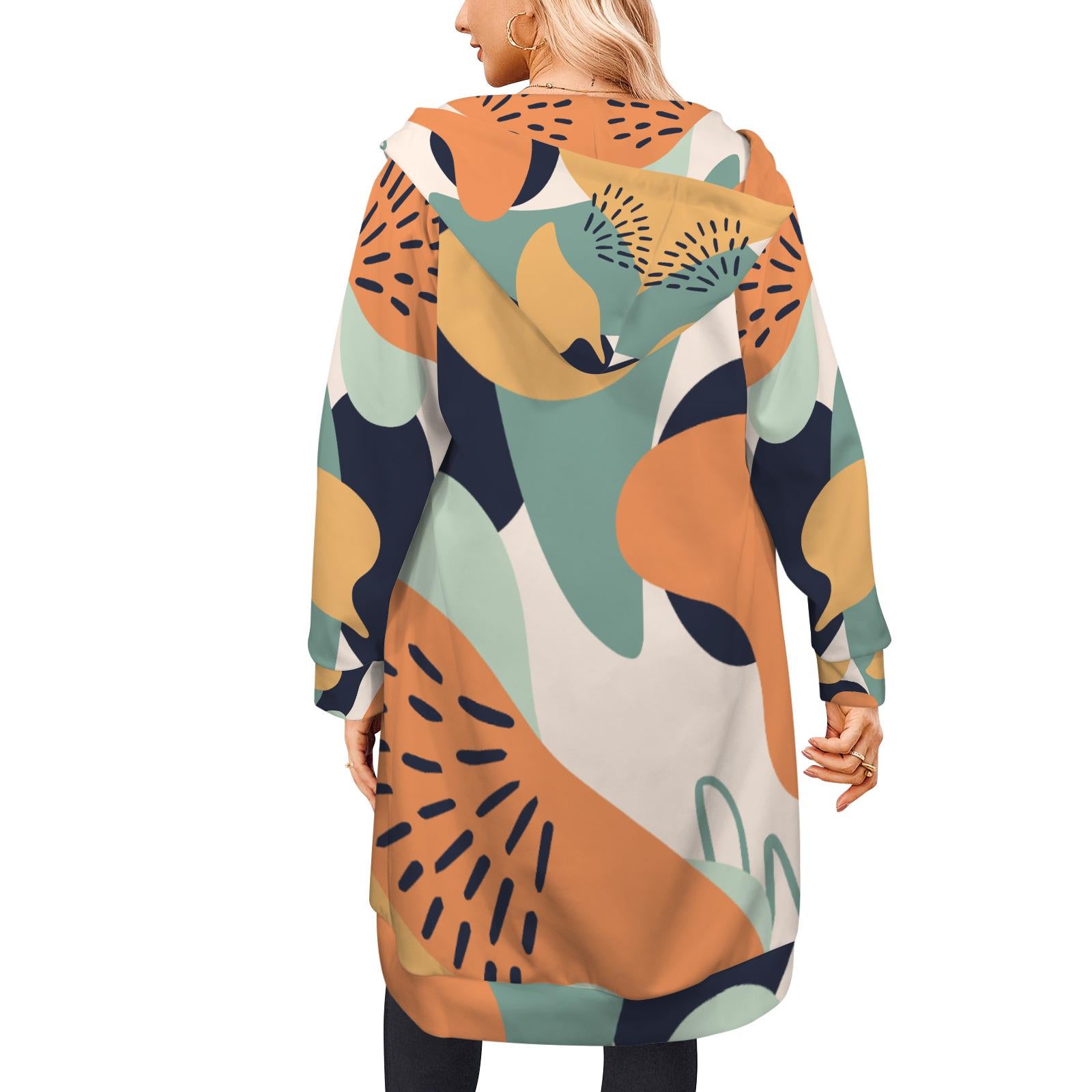 Abstract Long Cardigan | Geometric Bohemian Kimono Coat