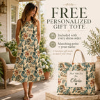 Boho Botanical A-Line Mini Dress | Sleeveless Summer Pocket Dress