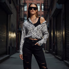 Black White Geometric Shirt | Unisex Baroque Artwear Top