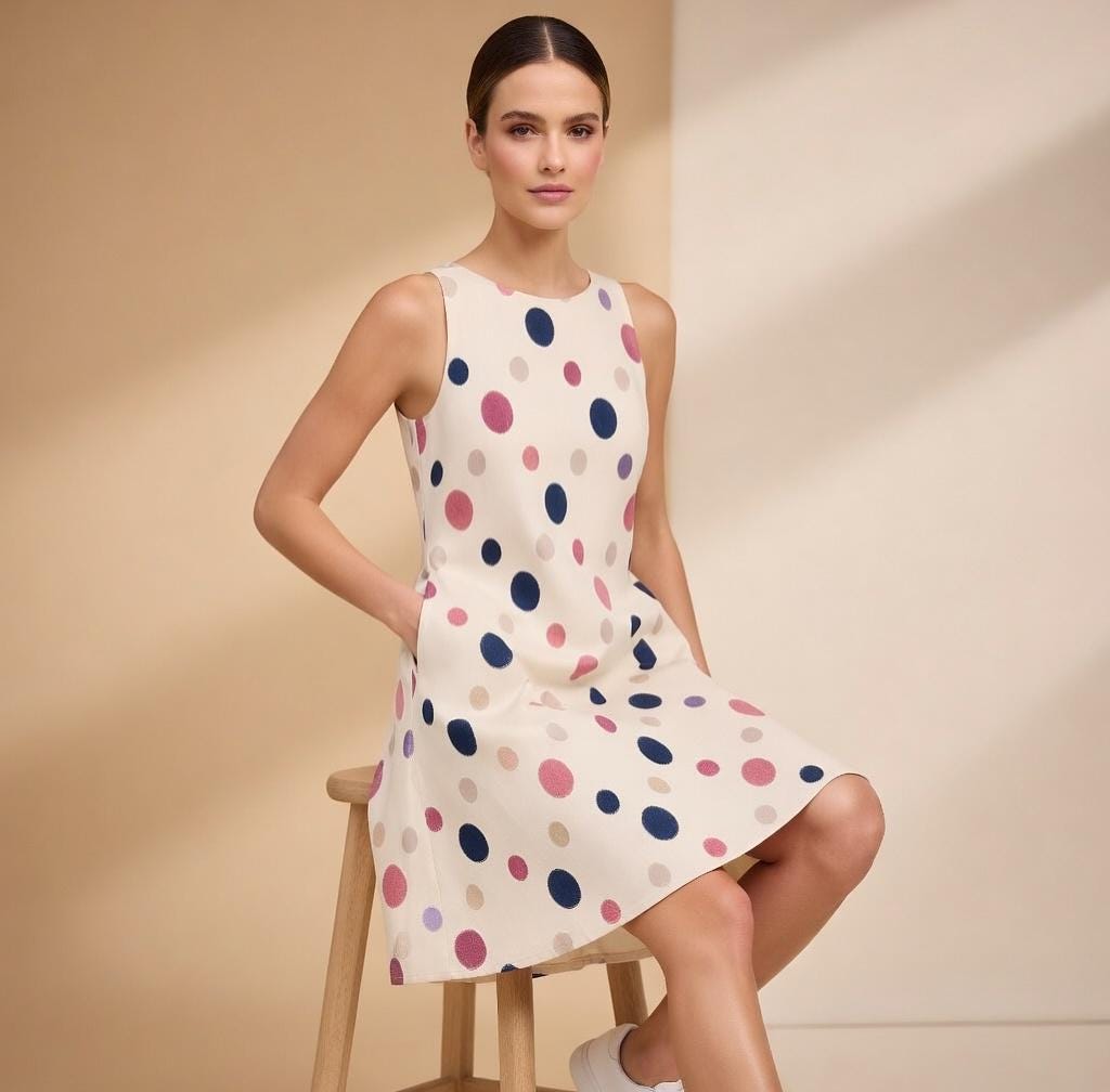 Polka Dot A-Line Pocket Dress | Sleeveless Summer Vacation Dress