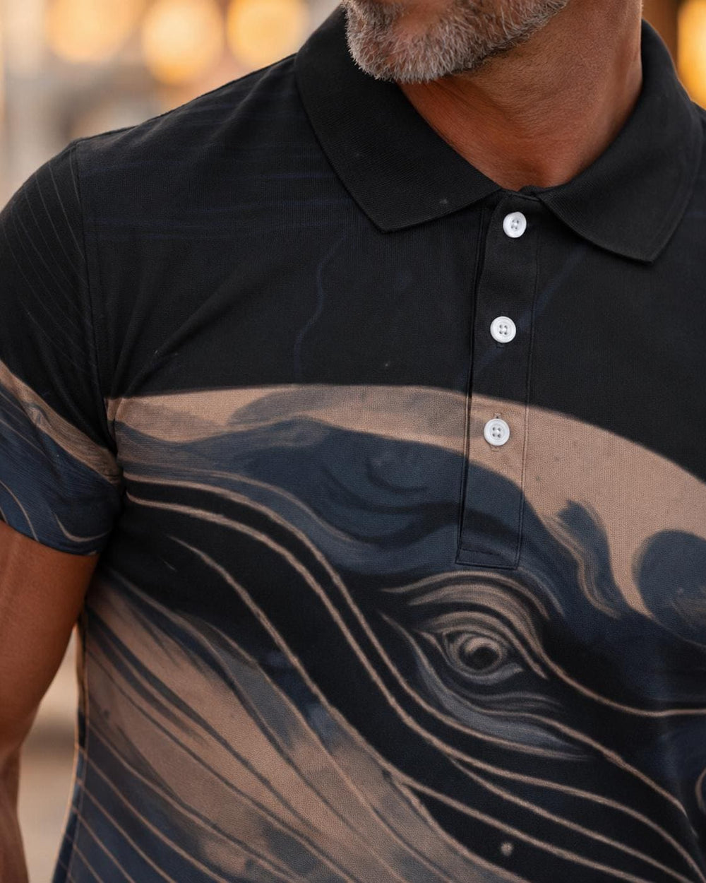 Men’s Whale Art Polo Shirt | Ocean Lover Beach Club Resort Wear