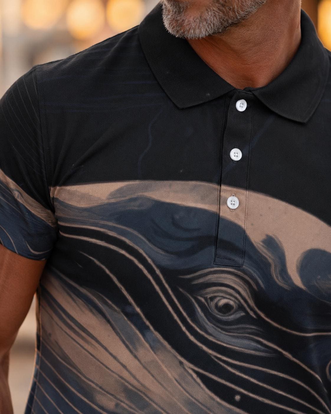 Men’s Whale Art Polo Shirt | Ocean Lover Beach Club Resort Wear