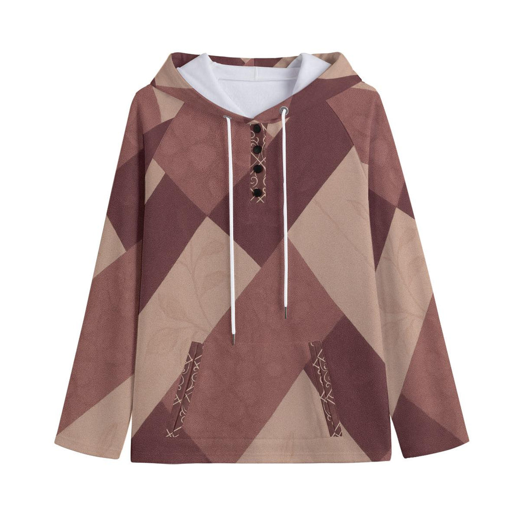 Burgundy Geometric Hoodie | Quiet Luxury Artwear Pullover