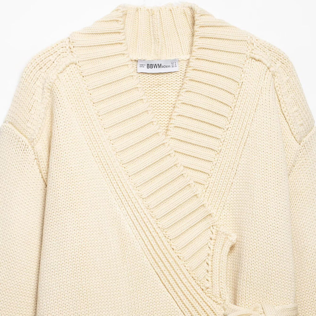 Women's relaxed polyester kimono cardigan in apricot