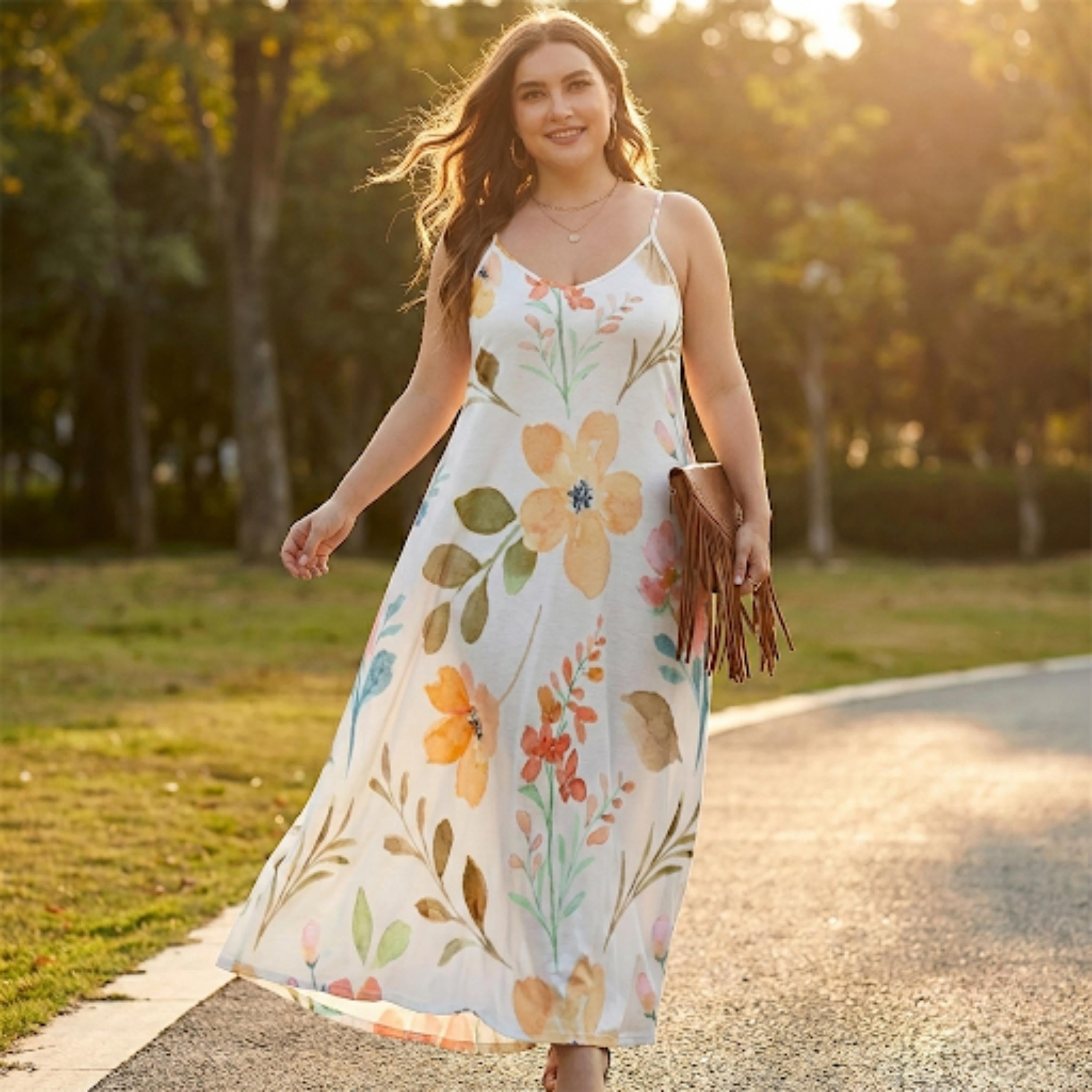 Boho Floral Maxi Dress | Flowy Summer Beach Vacation Dress