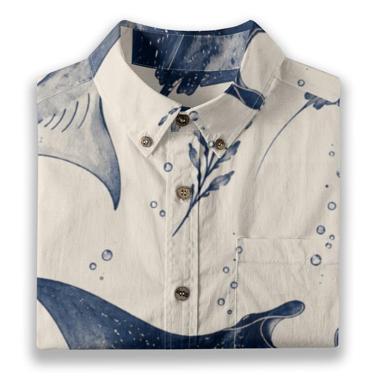 Men’s Manta Ray Cotton Shirt | Coastal Marine Resort Shirt