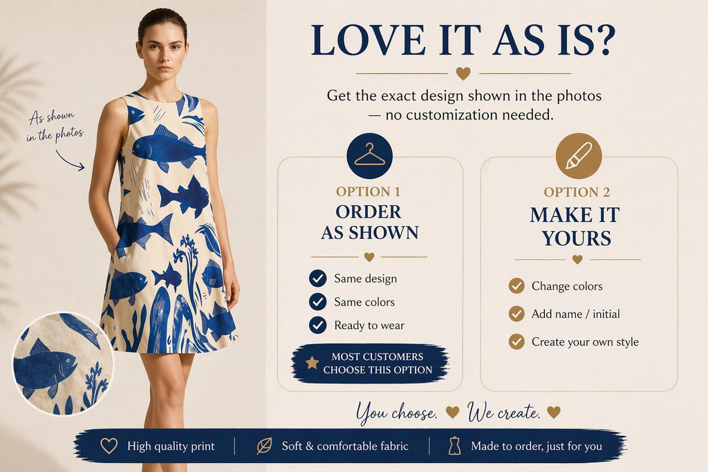 Custom A-Line Mini Dress | Personalized Print Summer Dress