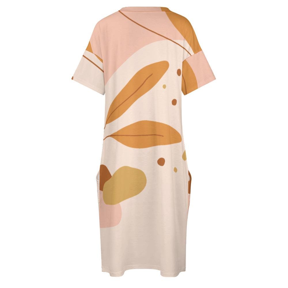 Minimalist Abstract Leaf Dress | Modern White Summer Dress