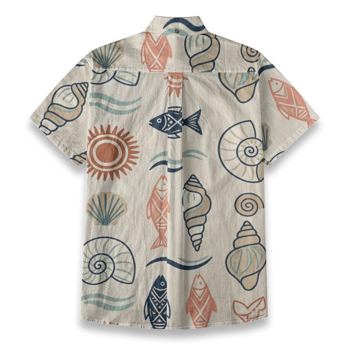 Men’s Coastal Fish Shirt | Mediterranean Matching Vacation Shirt