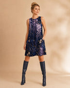 Wisteria Floral A-Line Dress | Romantic Garden Party Pocket Dress