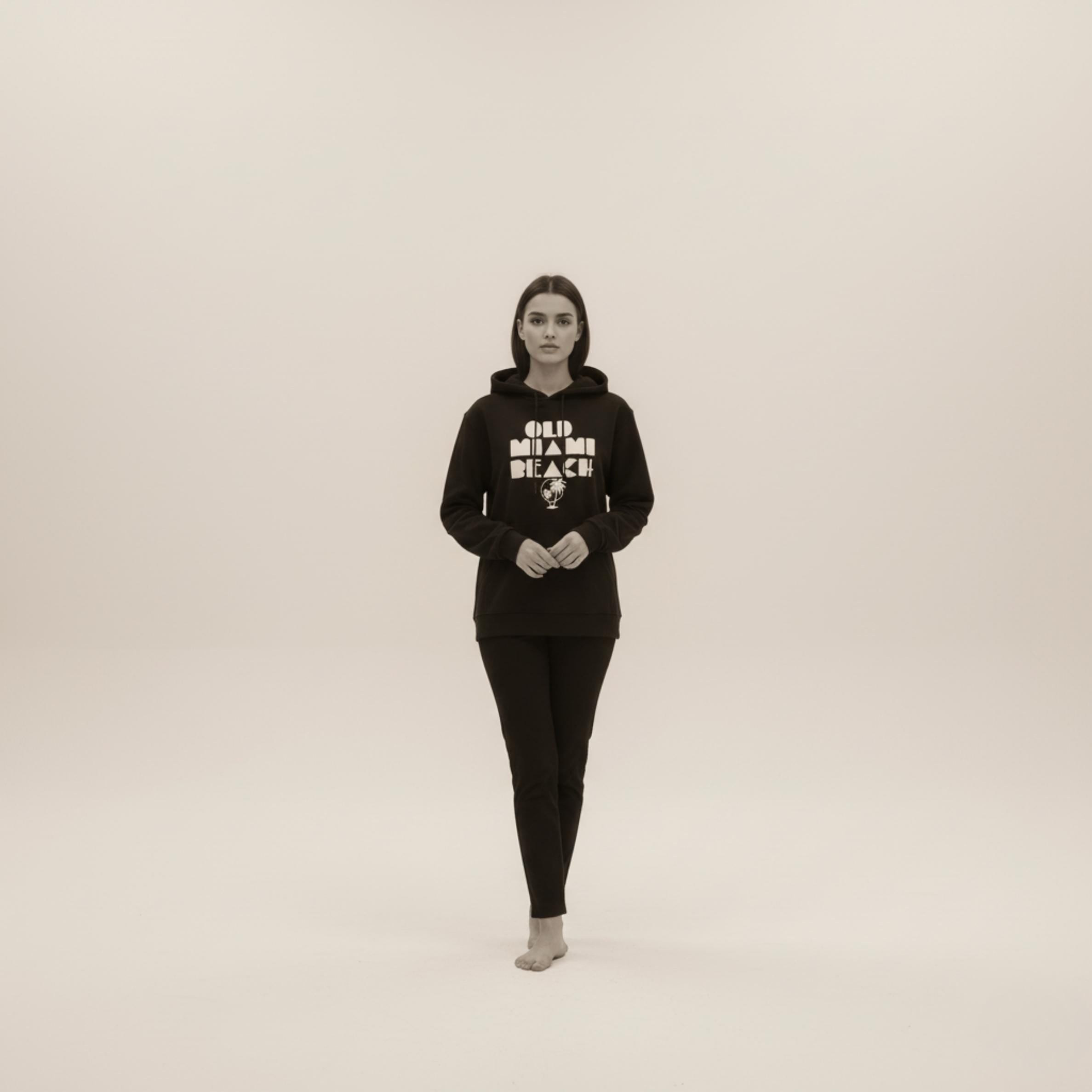 Old Miami Beach Hoodie | 70s Cotton Coastal Sweatshirt