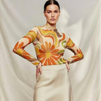 Floral Sheer Mesh Top | Long Sleeve Festival Layering Top