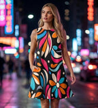 Retro Floral Pocket Mini Dress | Loose A-Line Summer Dress