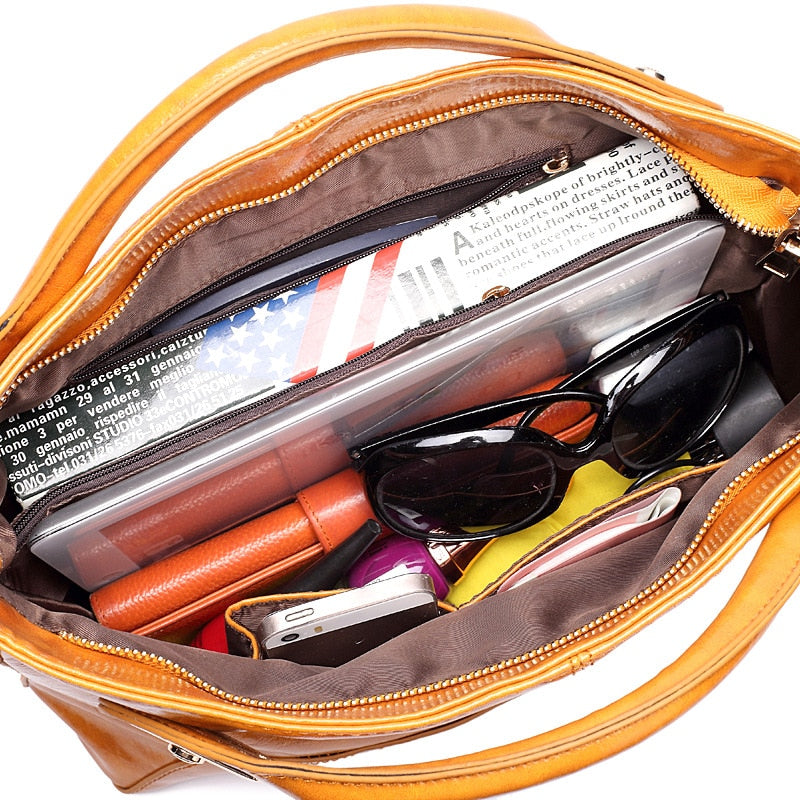 Women's structured PU shoulder bag, 32 × 25 × 14 cm