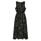 Forest Botanical Maxi Dress with Pockets | V-Neck Resort Dress