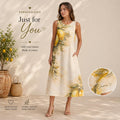 Personalized Lemon Midi Dress | Custom Name Mediterranean Summer Dress